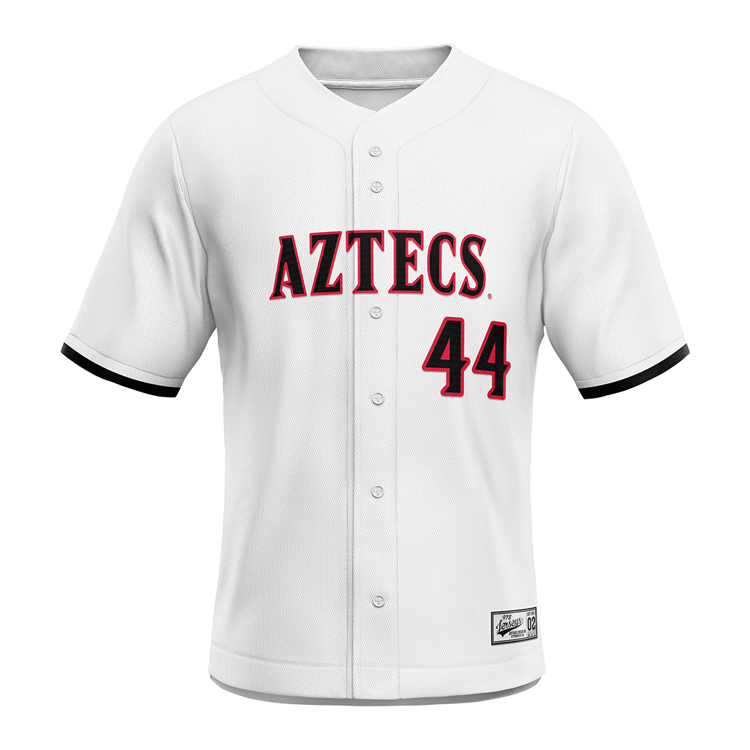 SDSU White Baseball Jersey - Aaron Kniffin