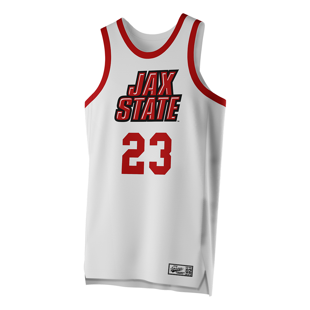 Women's Jax State White Basketball Jersey - Adriana Jones