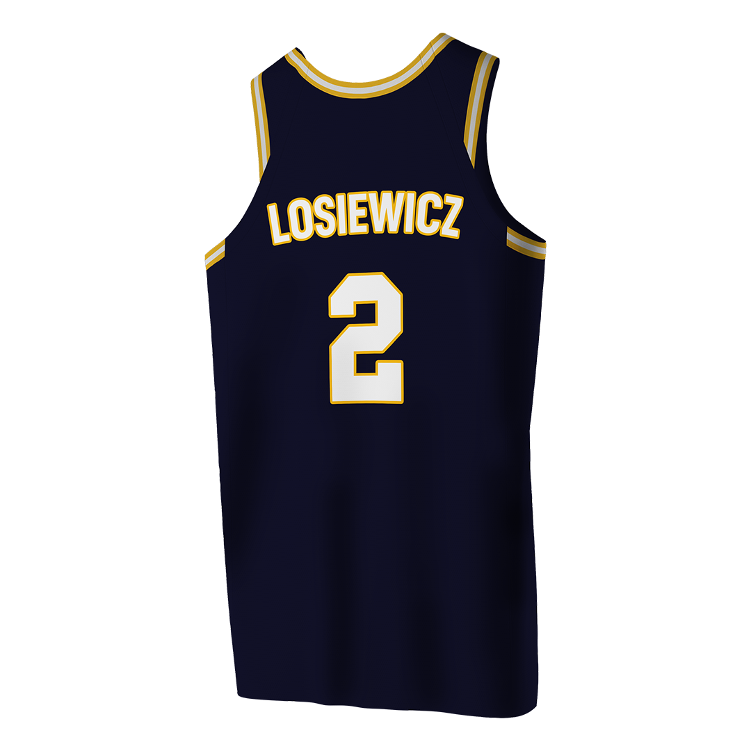 Men's New Haven Blue Basketball Jersey - Aidan Losiewicz