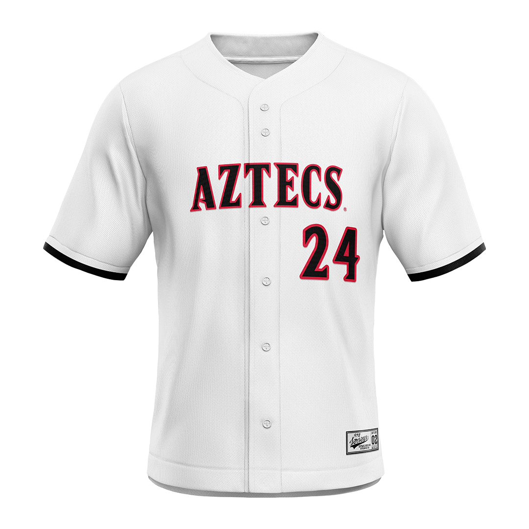 SDSU White Baseball Jersey - Alito McBean