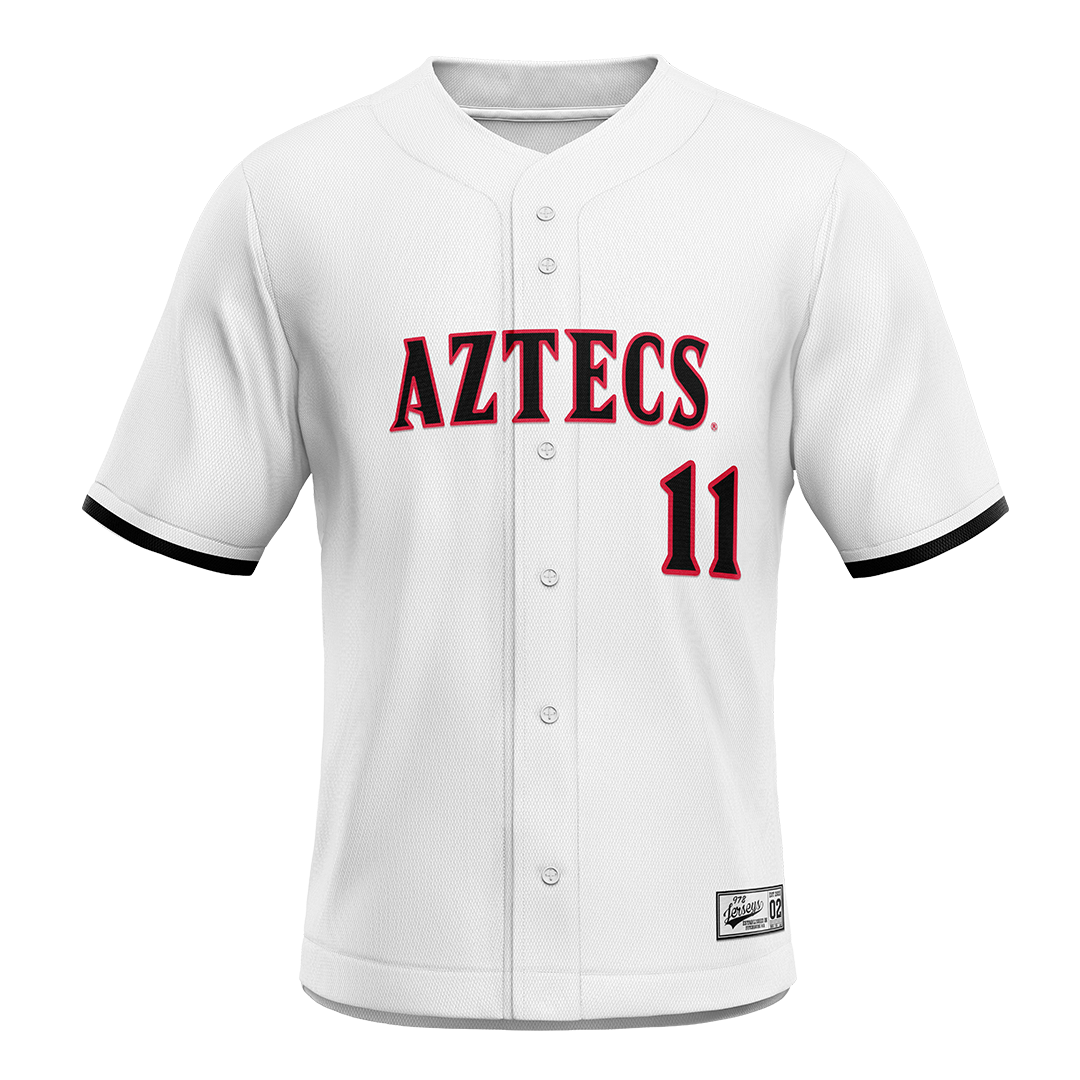 SDSU White Baseball Jersey - Andrew Parker