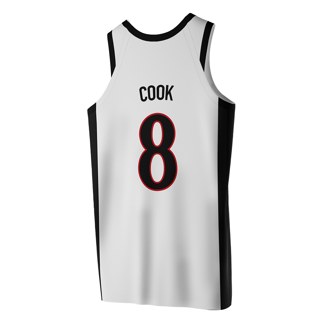 SDSU White Basketball Jersey - Aubrey Cook