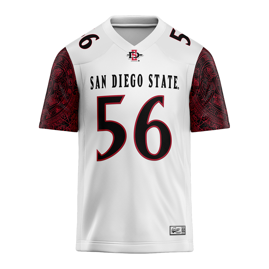 SDSU White Football Jersey - August Salvati