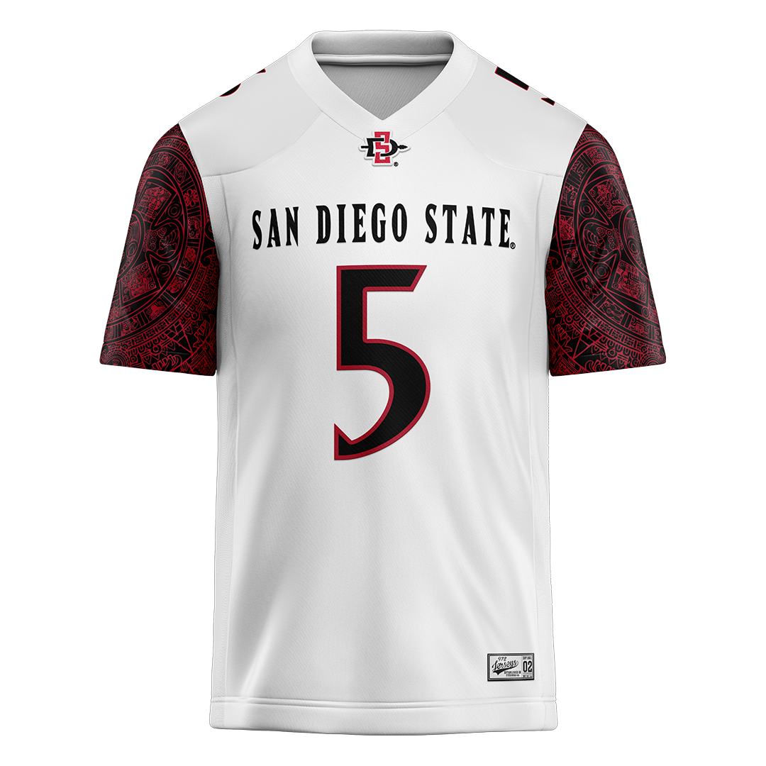 SDSU White Football Jersey - Bert Emanuel Jr
