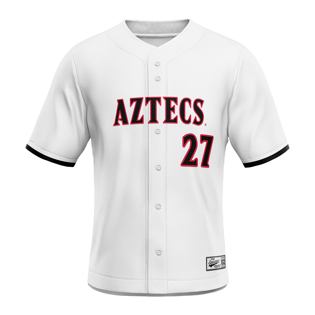 SDSU White Baseball Jersey - Chris Canavan