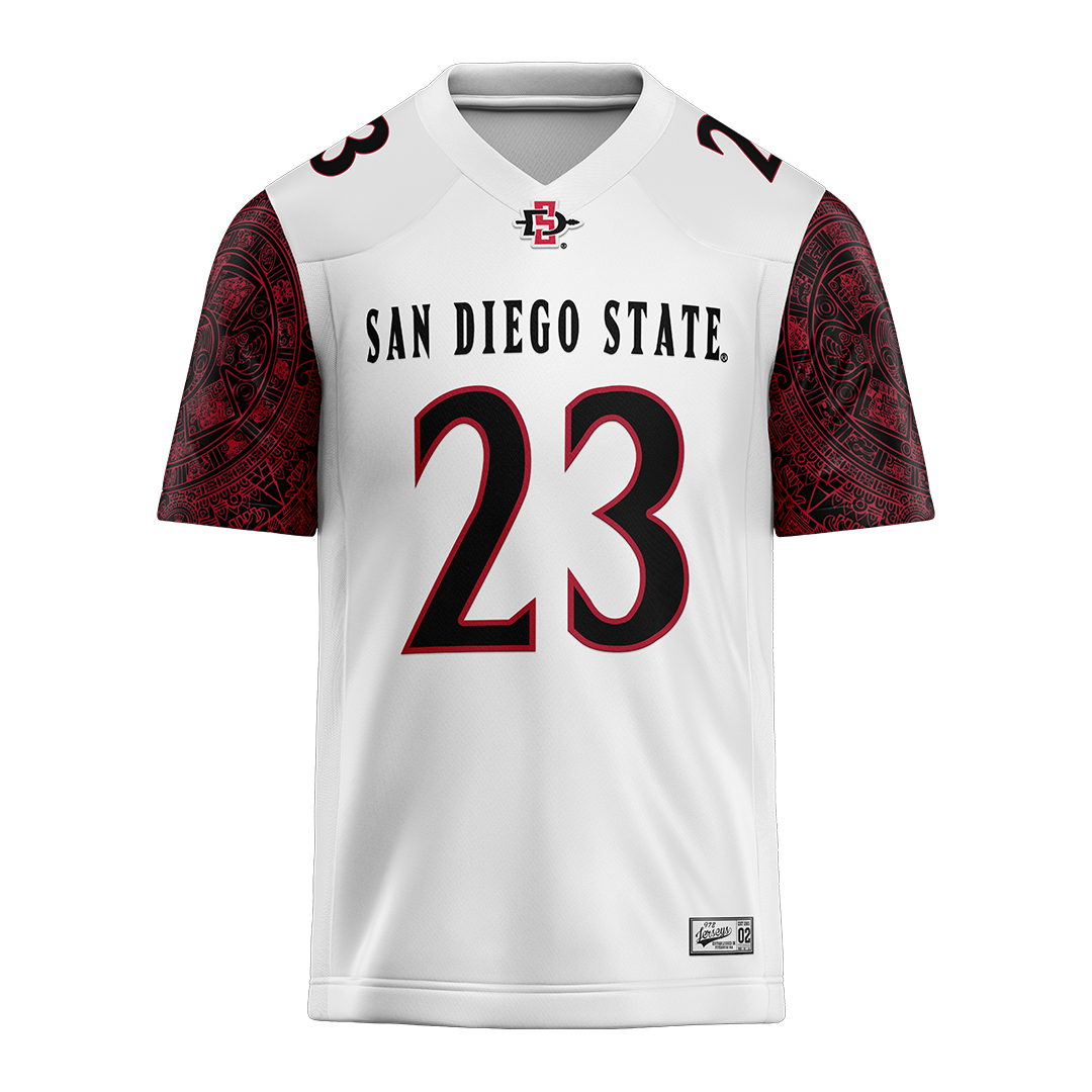 SDSU White Football Jersey - Christian Washington