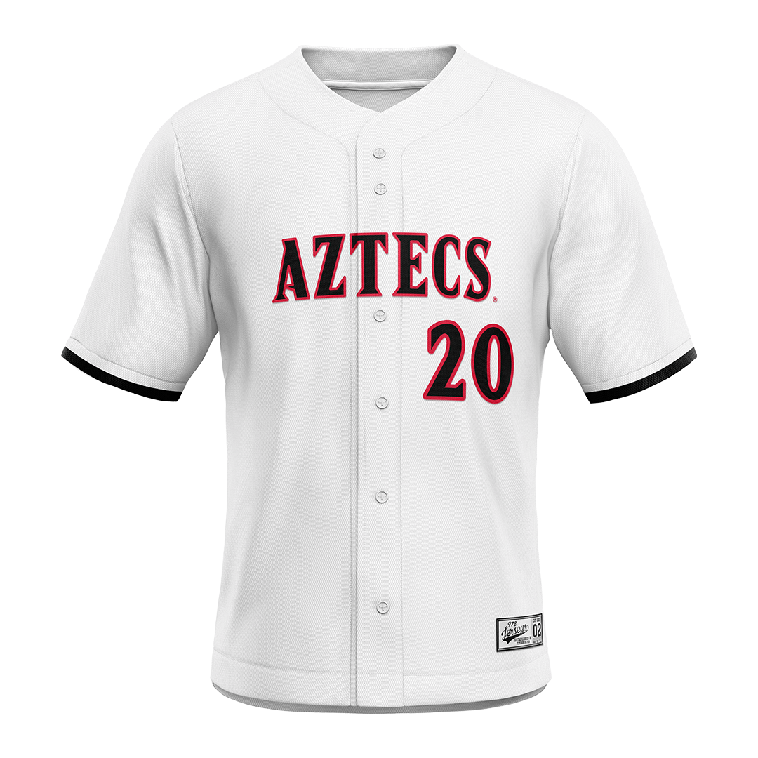 SDSU White Baseball Jersey - Cody Liscio