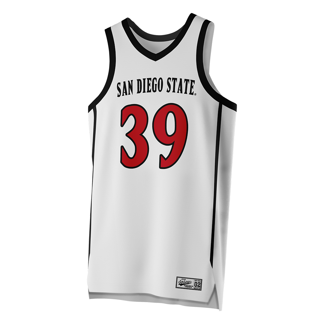 SDSU White Basketball Jersey - Reese Dixon-Waters