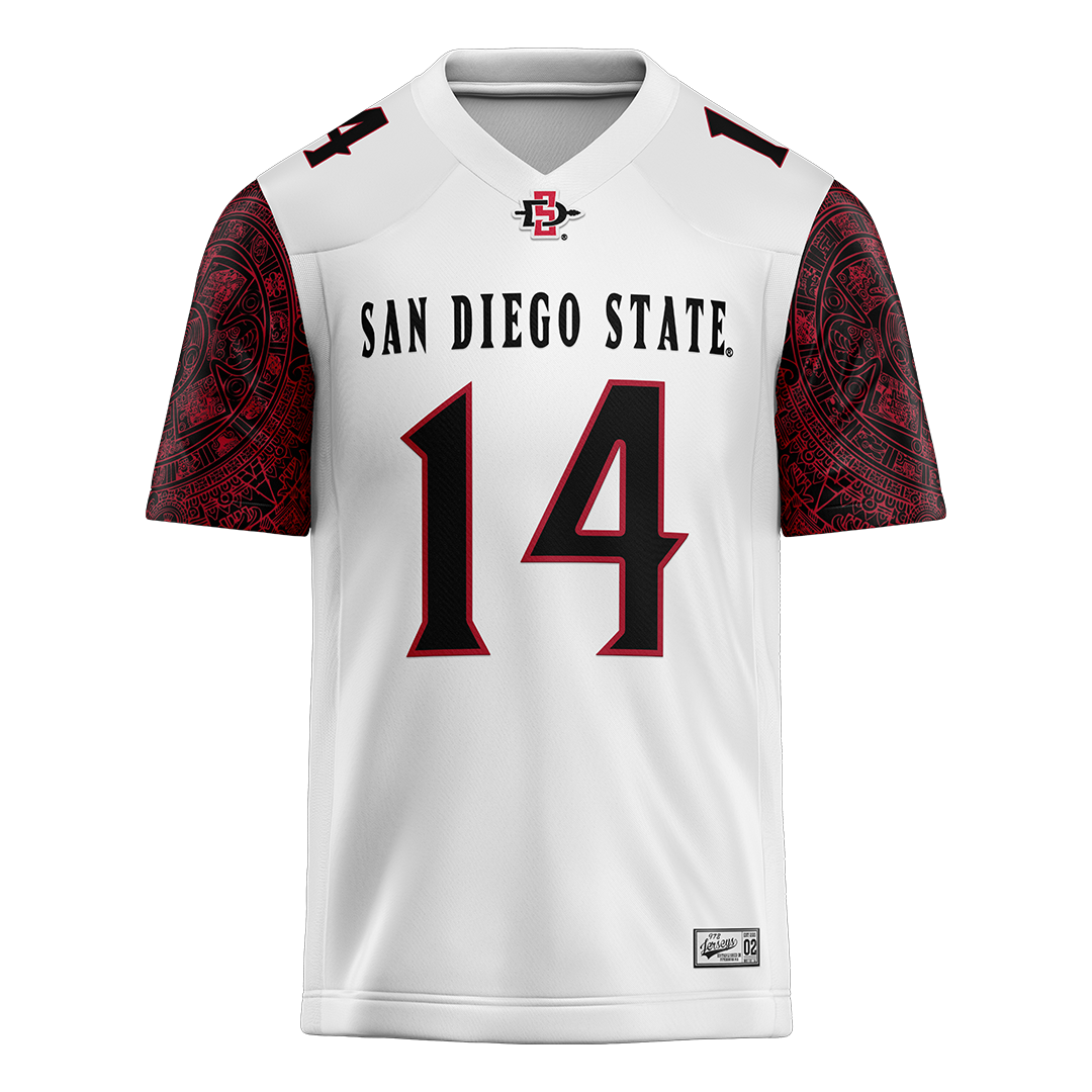 SDSU White Football Jersey - Donovan Brown