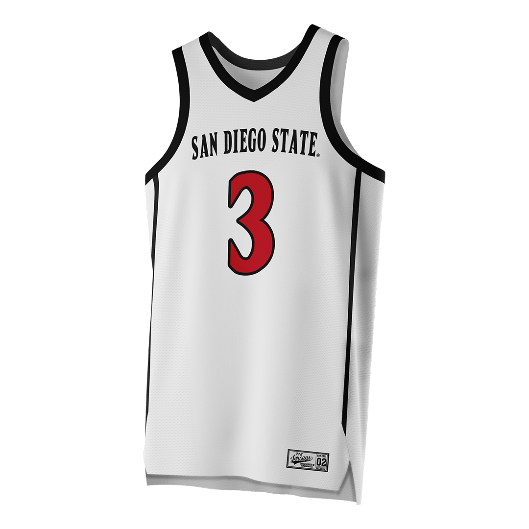 SDSU White Basketball Jersey - Elzie Harrington