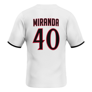 SDSU White Baseball Jersey - Evan Miranda