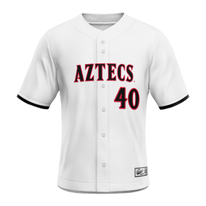 SDSU White Baseball Jersey - Evan Miranda