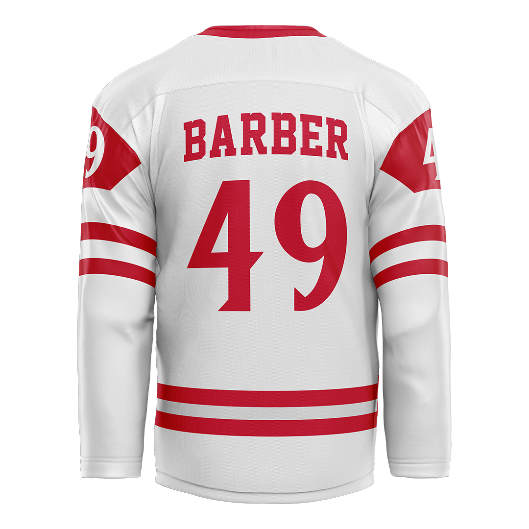 SDSU White Hockey Jersey - Garion Barber