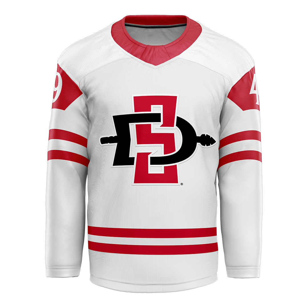 SDSU White Hockey Jersey - Garion Barber