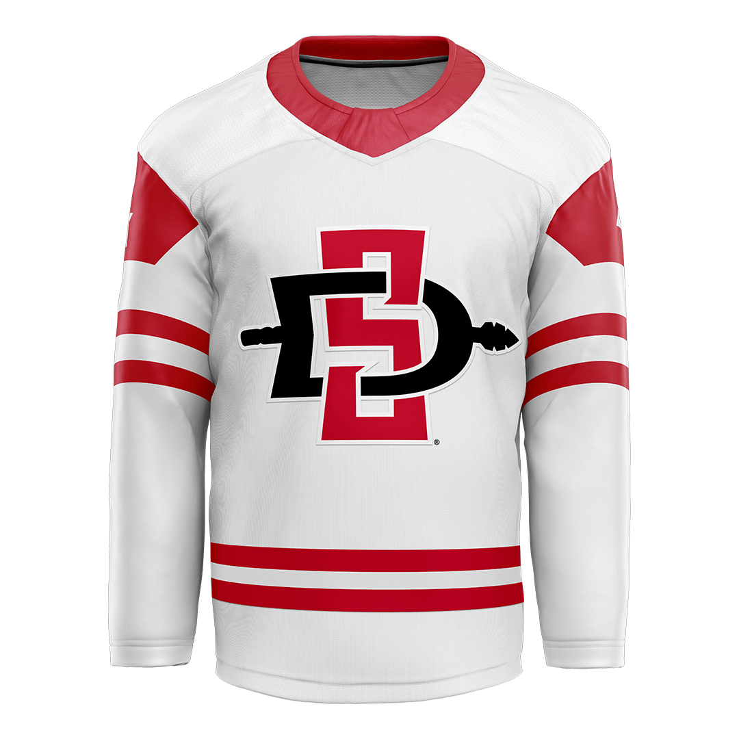 SDSU White Hockey Jersey - Garion Barber