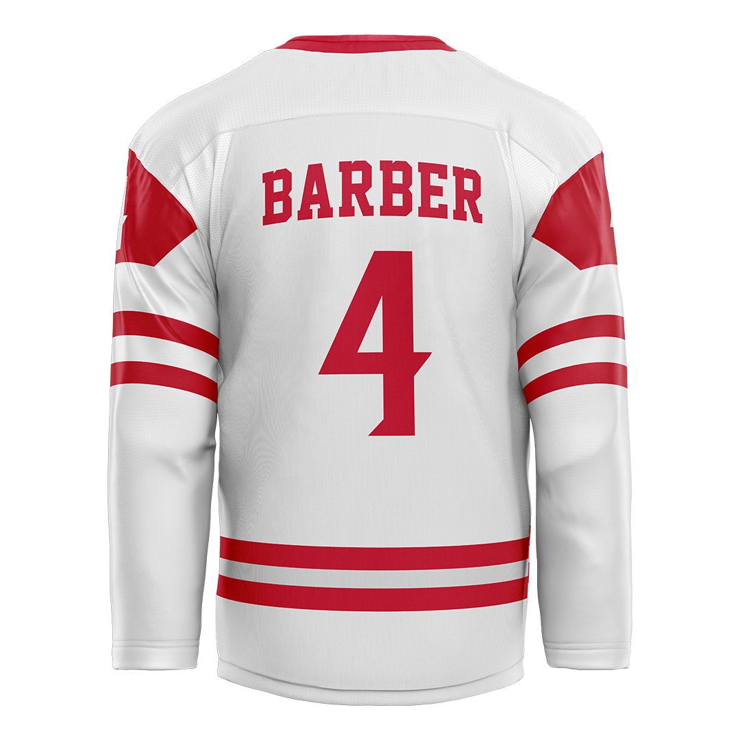SDSU White Hockey Jersey - Garion Barber