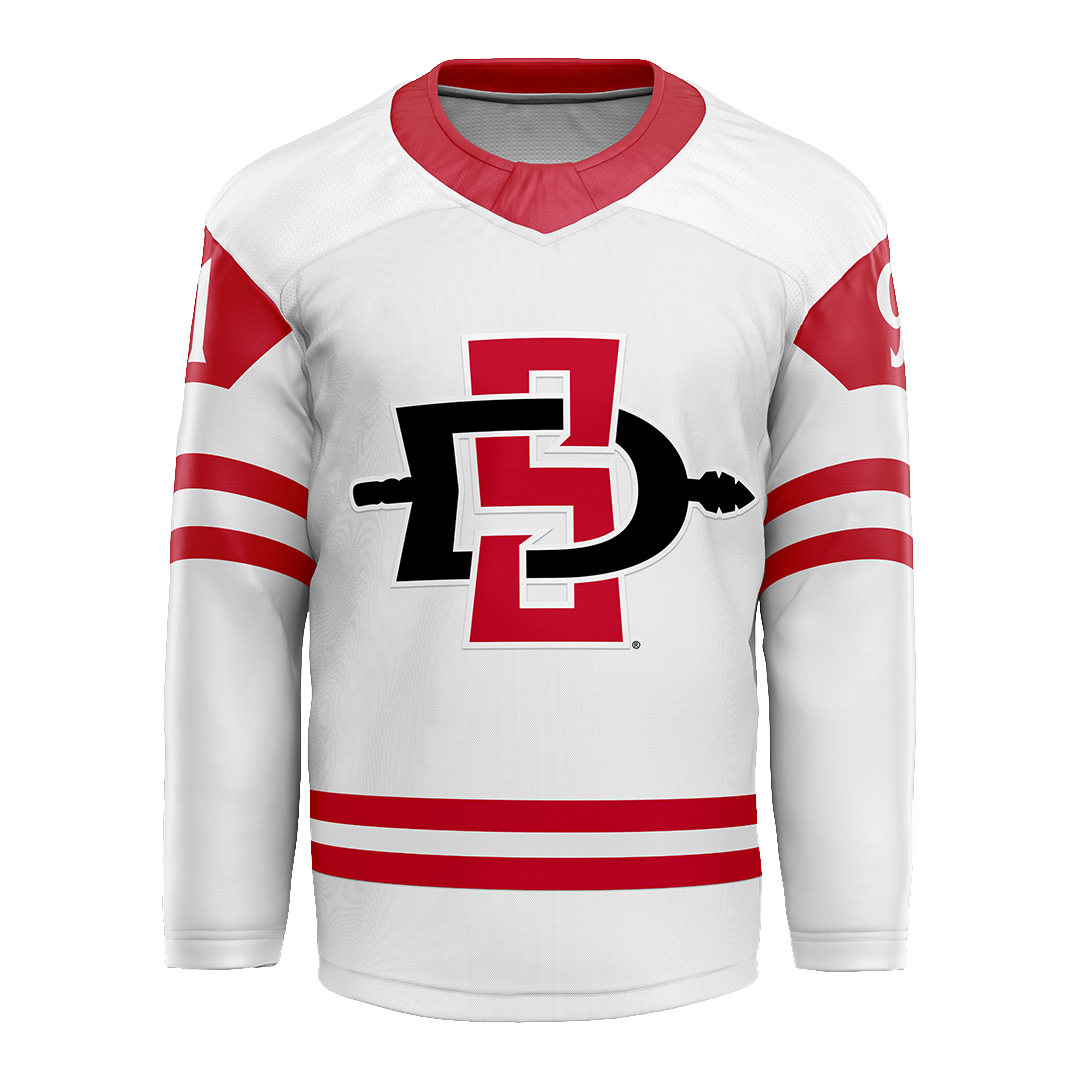 SDSU White Hockey Jersey - Gavin Tuomi
