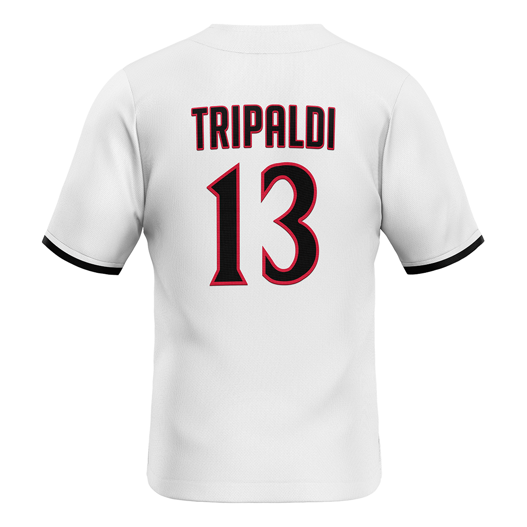 SDSU White Baseball Jersey - Hank Tripaldi