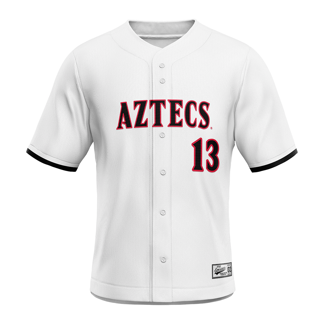 SDSU White Baseball Jersey - Hank Tripaldi