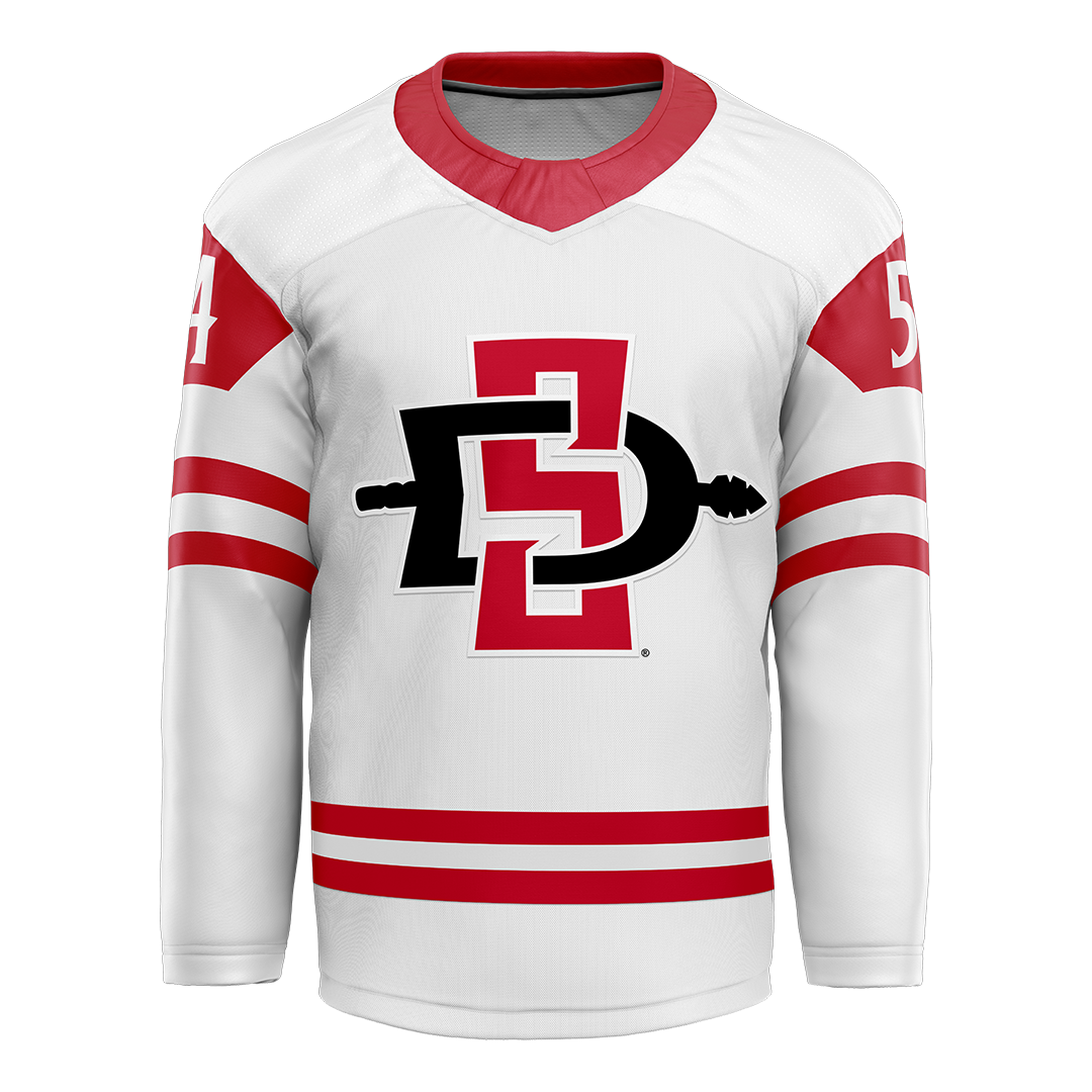 SDSU White Hockey Jersey - Hud Phillips