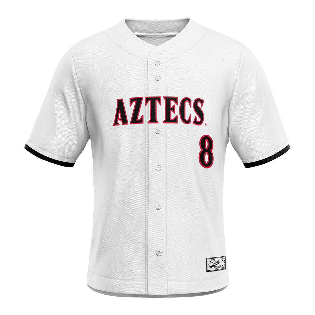 SDSU White Baseball Jersey - Tyce Peterson