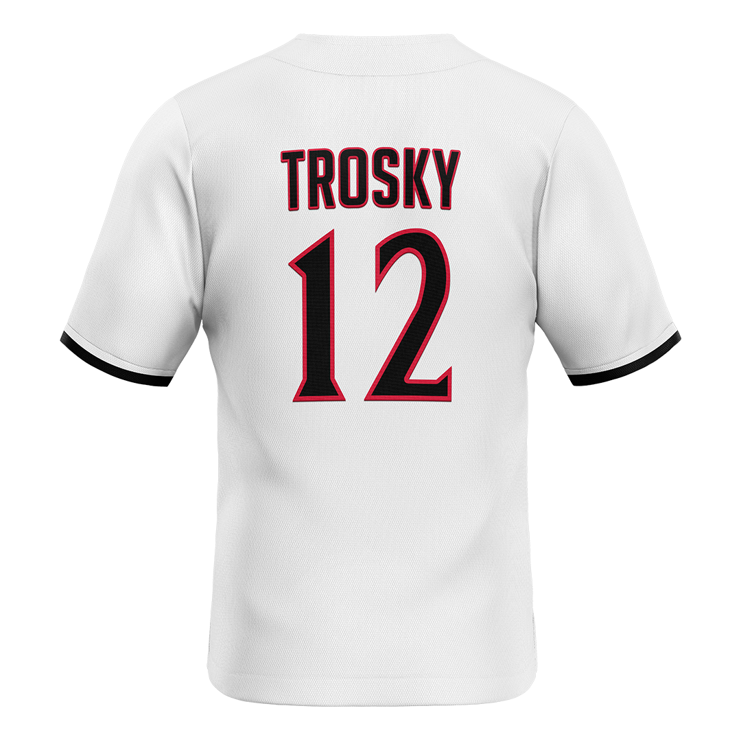 SDSU White Baseball Jersey - Jabin Trosky