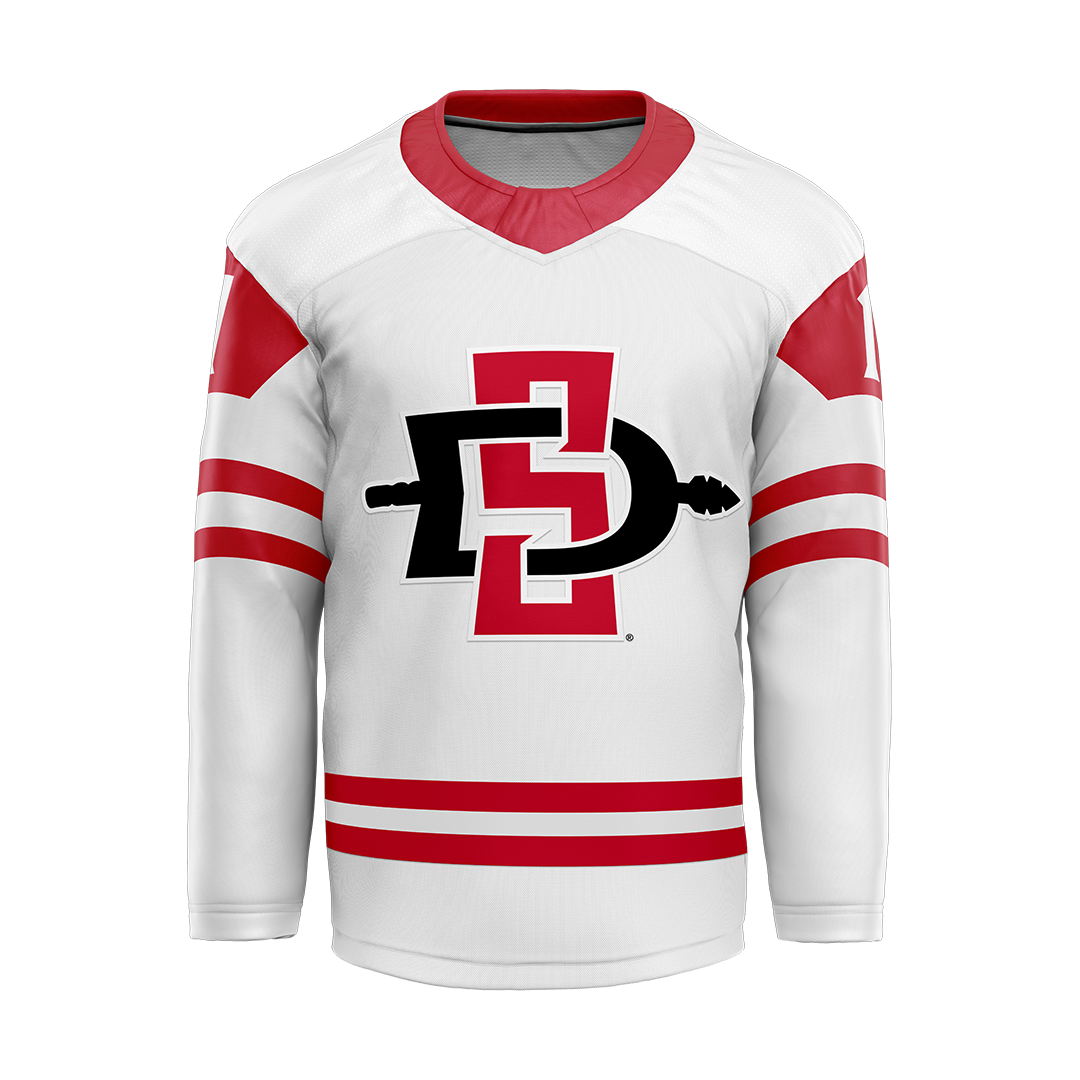 SDSU White Hockey Jersey - Jakob French