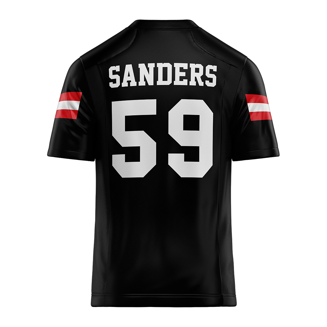Jax State Black Football Jersey - Mac Sanders