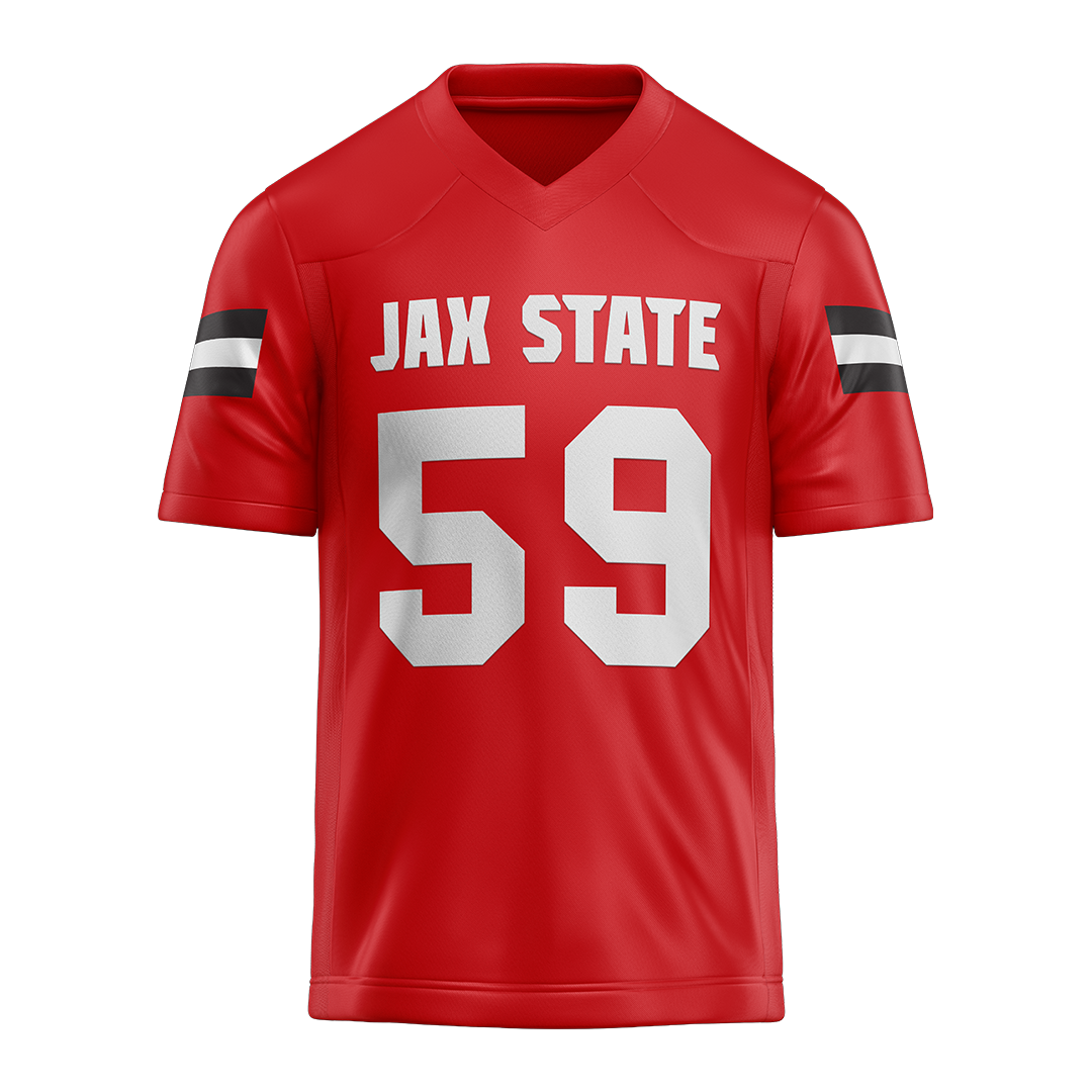 Jax State Red Football Jersey - Mac Sanders