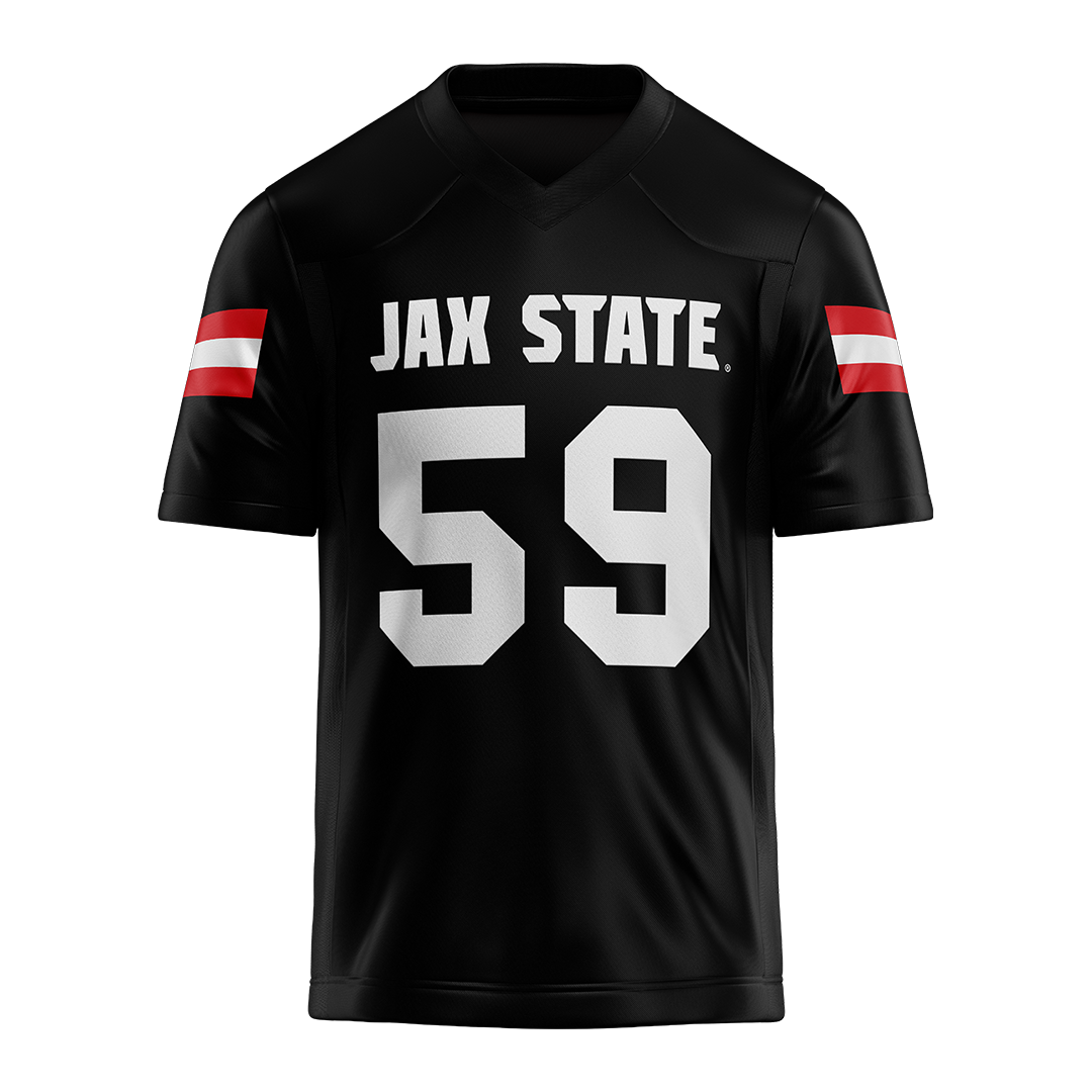 Jax State Black Football Jersey - Mac Sanders