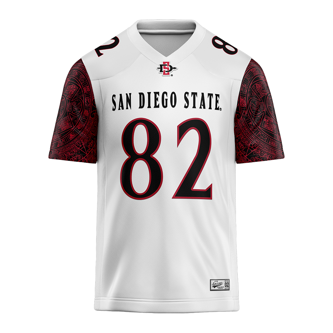 SDSU White Football Jersey - Jaylon Hawkins