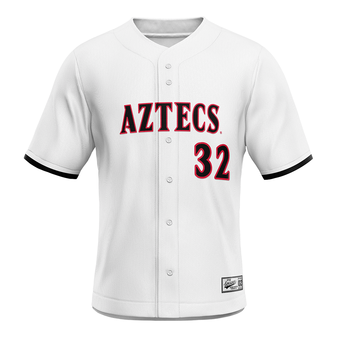 SDSU White Baseball Jersey - Josh Quezada