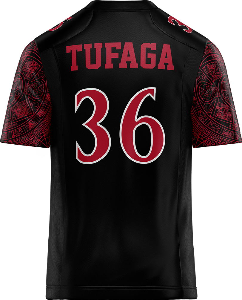 SDSU Black Football Jersey - Kaimana Tufaga