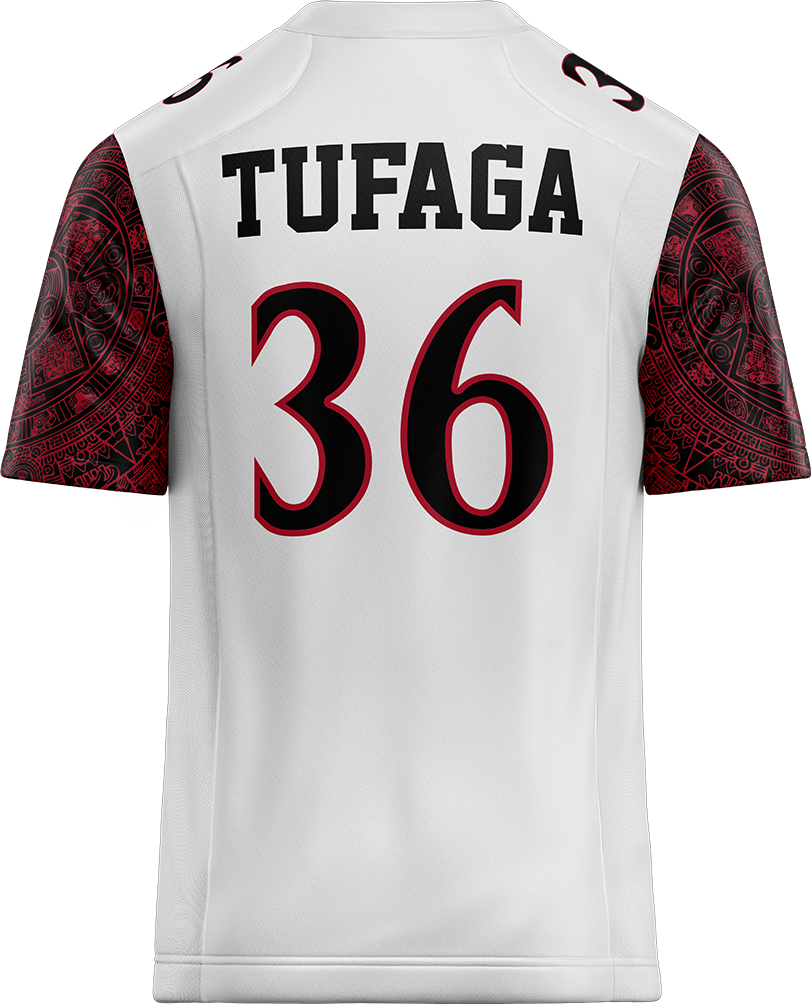 SDSU White Football Jersey - Kaimana Tufaga