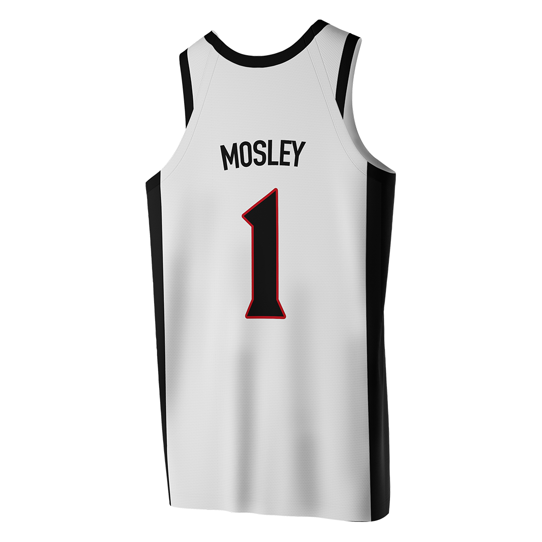 SDSU White Basketball Jersey - Kendall Mosley
