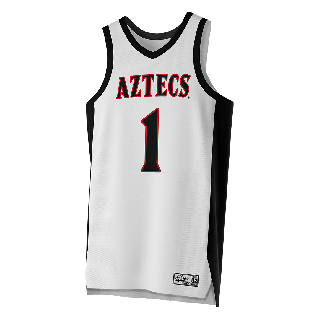 SDSU White Basketball Jersey - Kendall Mosley