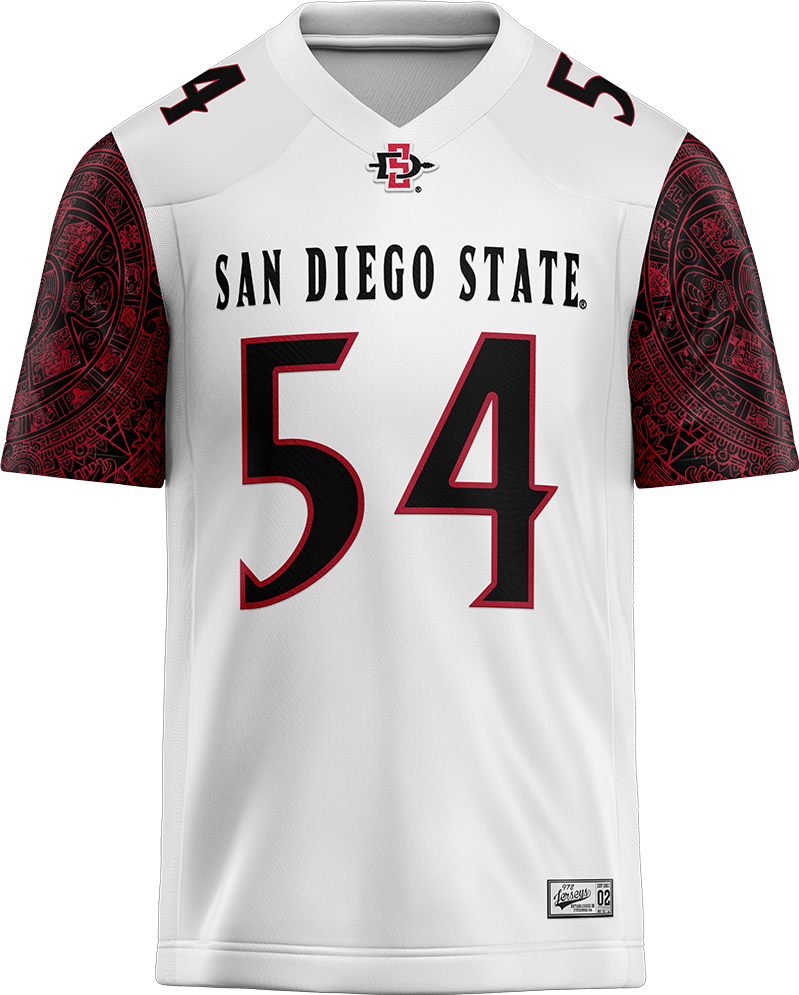 SDSU White Football Jersey - Krishna Clay