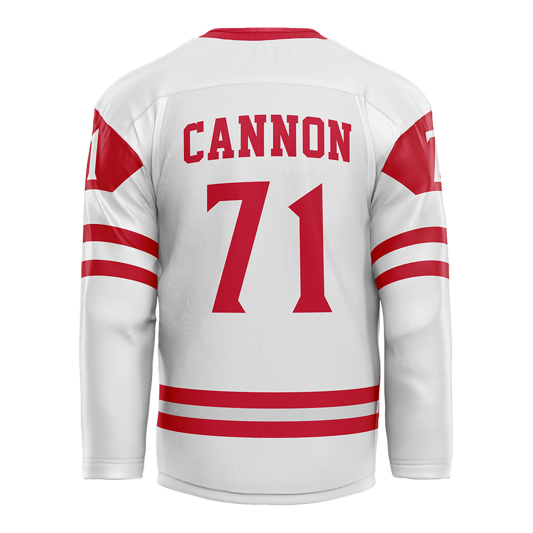 SDSU White Hockey Jersey - Luke Cannon
