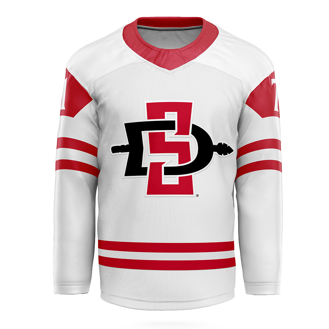 SDSU White Hockey Jersey - Luke Cannon
