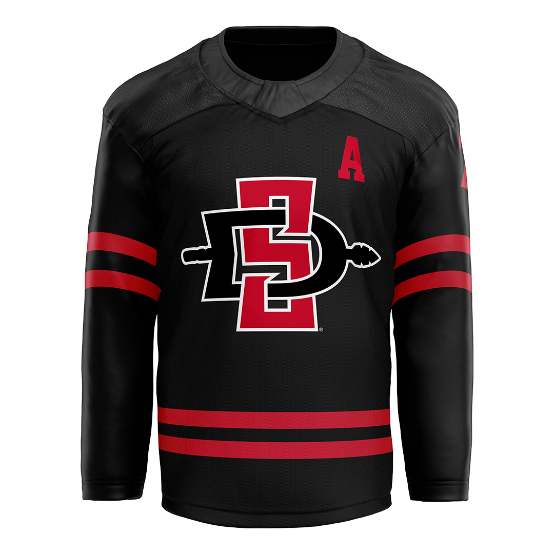 SDSU Black Hockey Jersey - Luke Desmarais