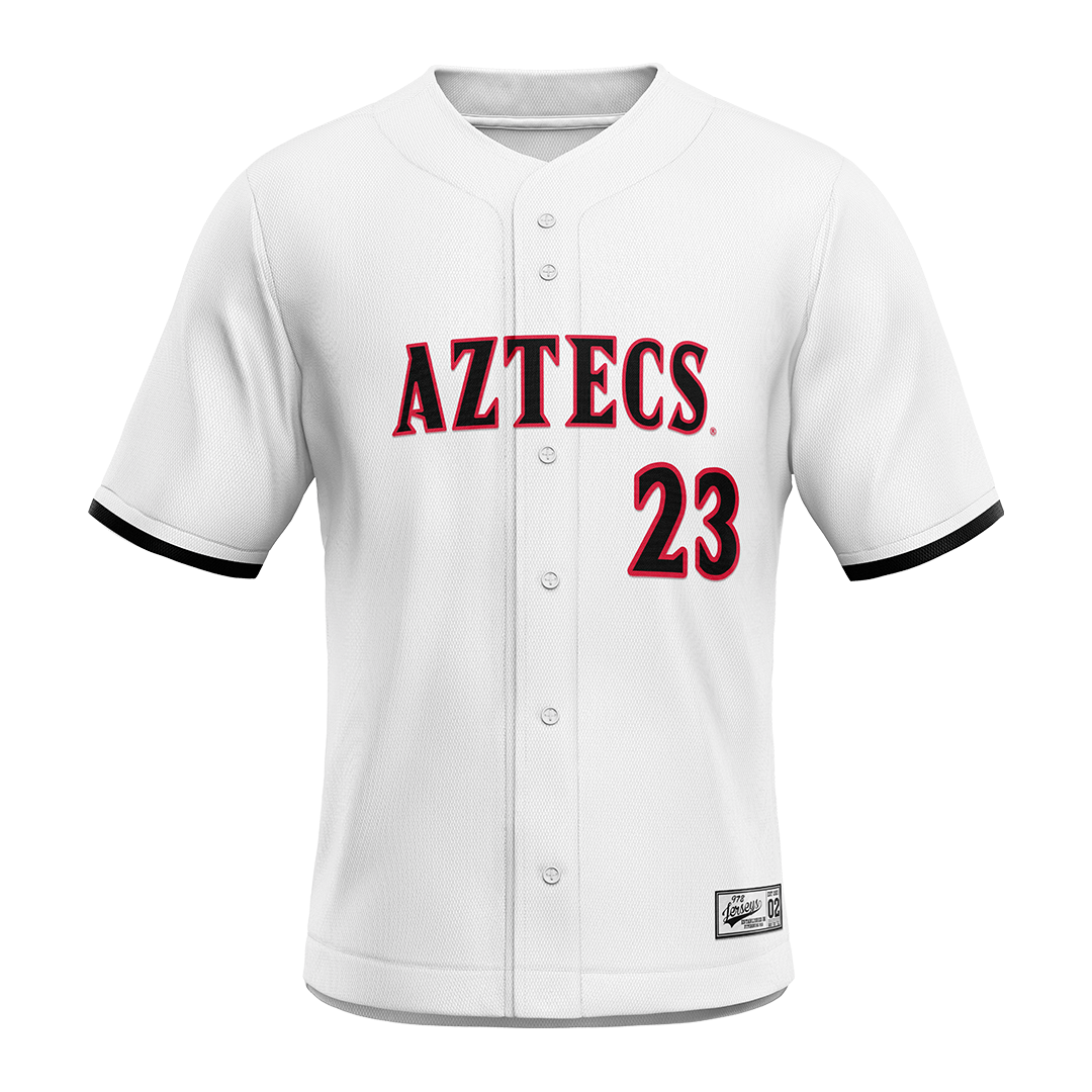 SDSU White Baseball Jersey - Luke Hayhow