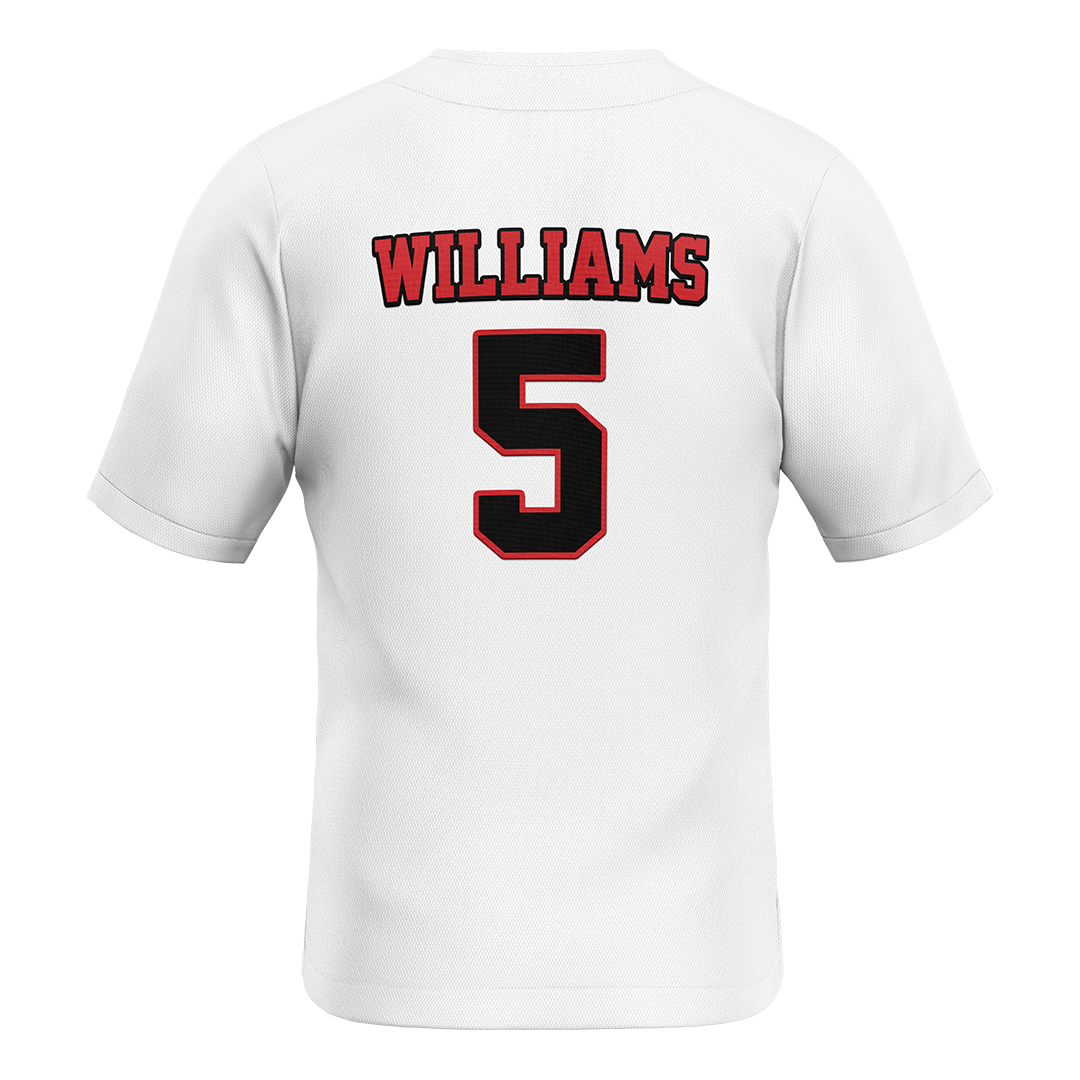 Jax State White Baseball Jersey - Luke Williams