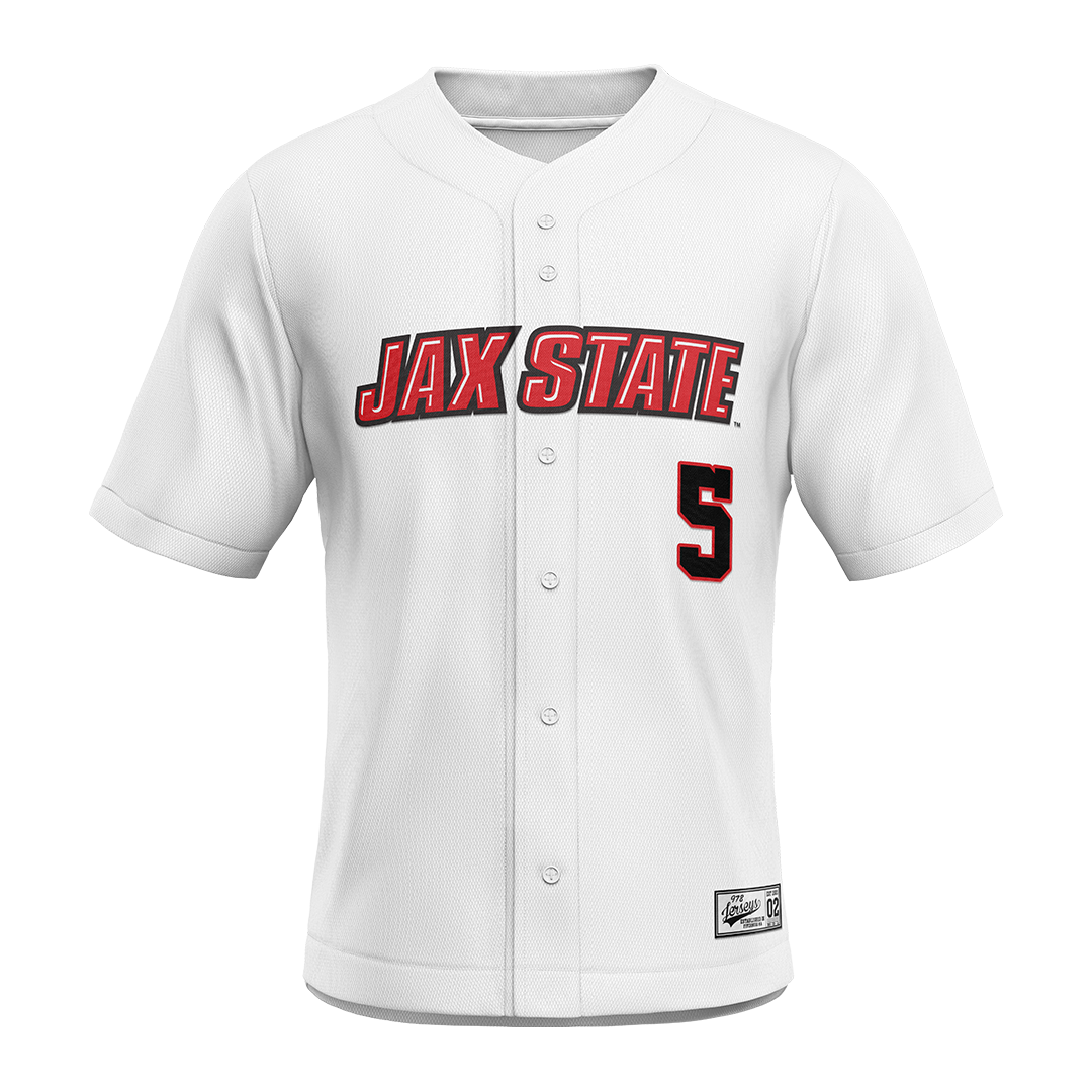 Jax State White Baseball Jersey - Luke Williams