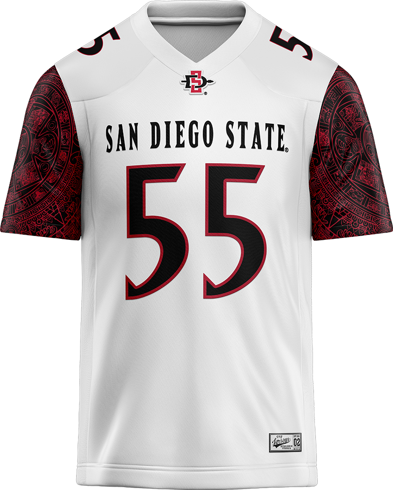 SDSU White Football Jersey - Malachi Finau
