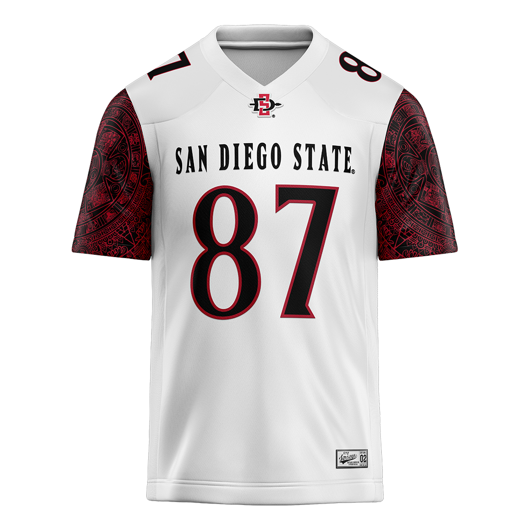 SDSU White Football Jersey - Marcus Mozer