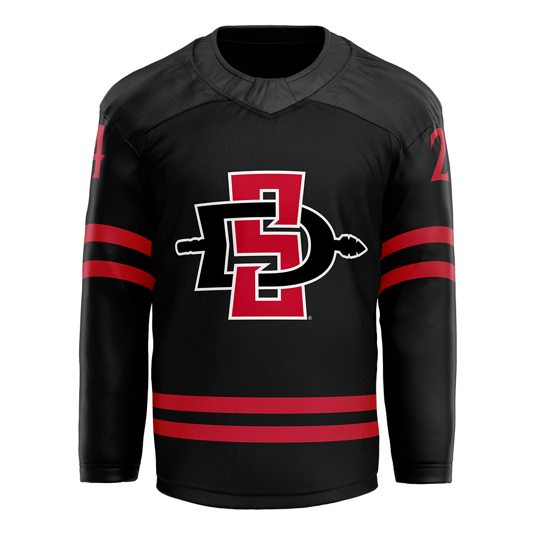 SDSU Black Hockey Jersey - Ayden Moretti