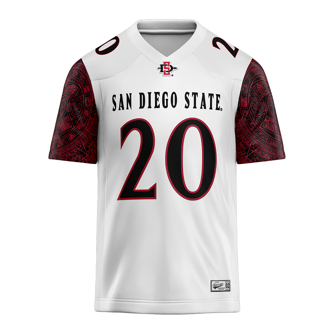 SDSU White Football Jersey - Myles Kitt-Denton