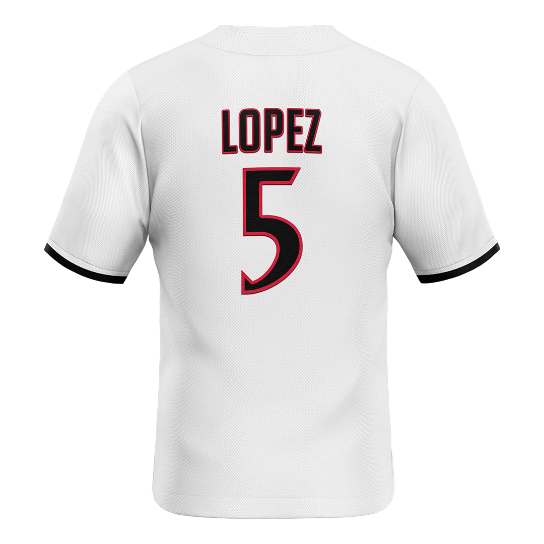 SDSU White Baseball Jersey - Nate Lopez