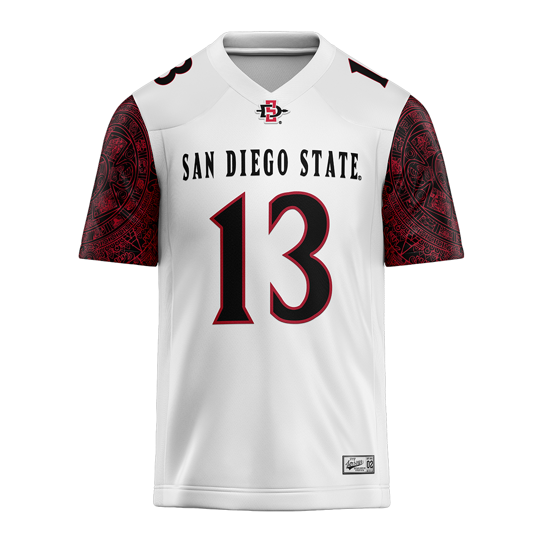 SDSU White Football Jersey - Nathan Acevedo