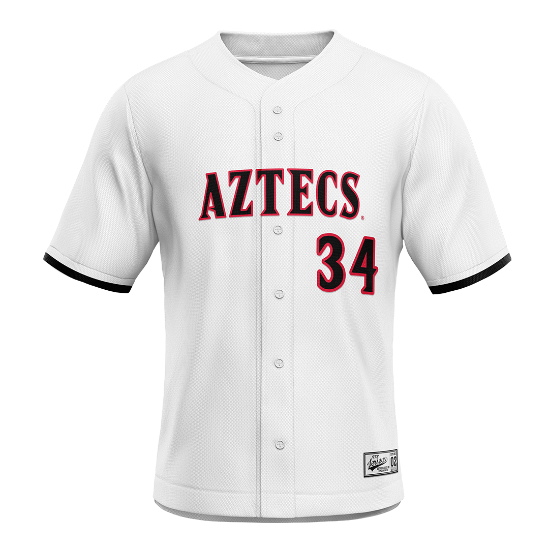 SDSU White Baseball Jersey - Nick Falla